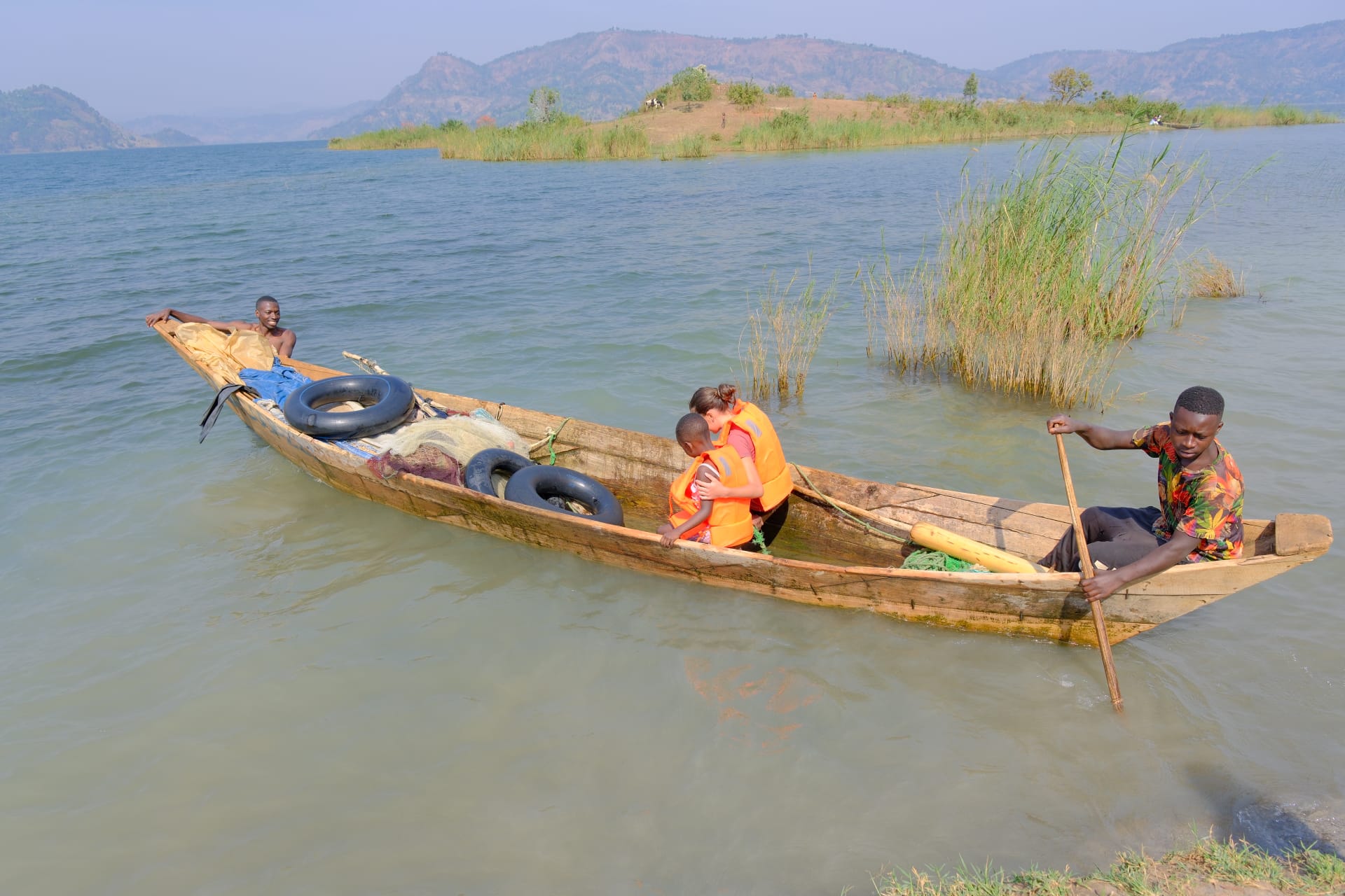 A kayak in the river in rwanda